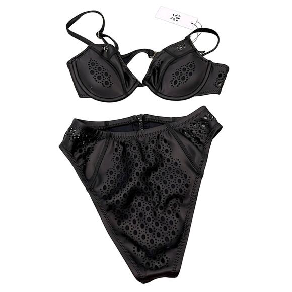 GIGI C Amy Top Faux Leather set - Picture 1 of 5